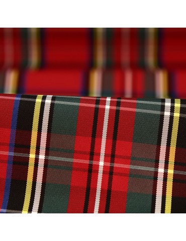 Tissu taffetas carreaux écossais rouge