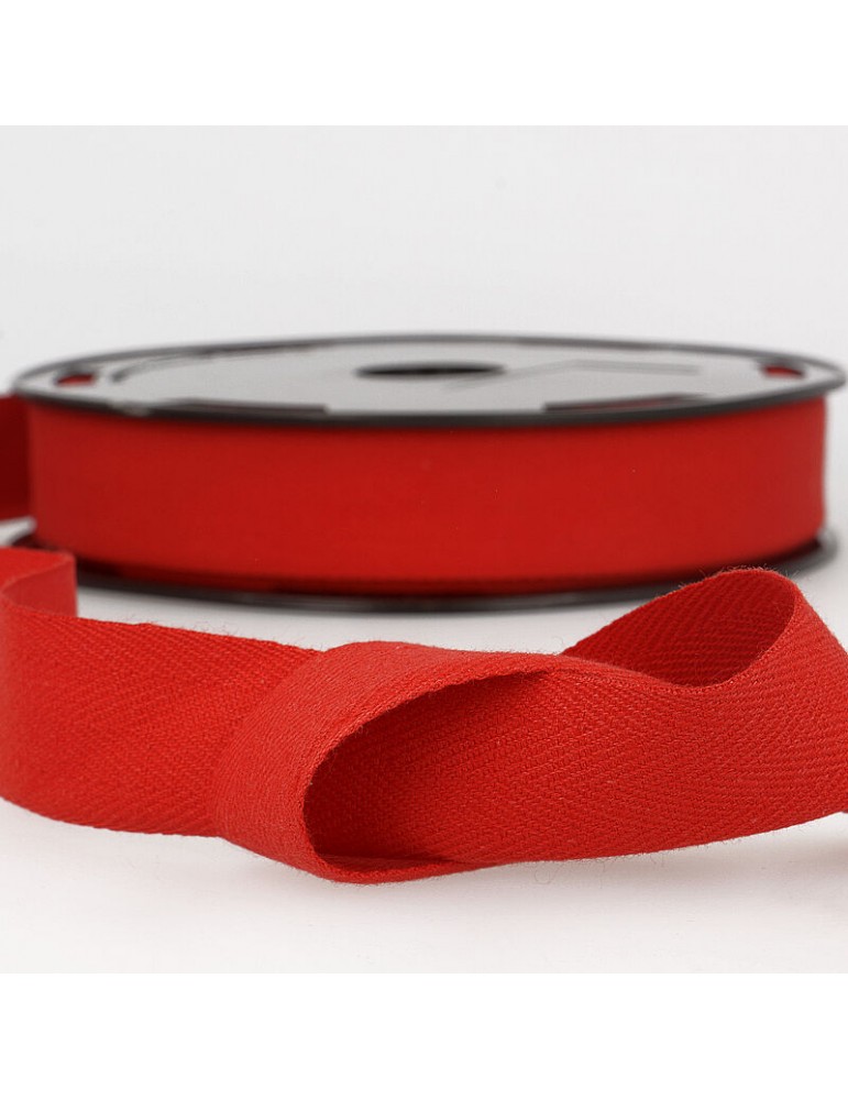 Serge coton 14 mm rouge