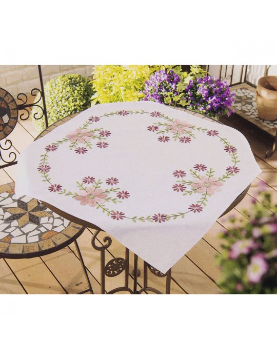 Nappe à broder 80x80cm multicolore