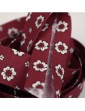 Biais fleurs 25 mm  rouge