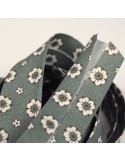 Biais fleurs 25 mm vert Biais fleurs 25 mm vert
