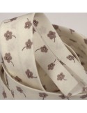 Biais fleurettes 25 mm beige