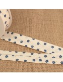 Biais fleurettes 25 mm bleu Biais fleurettes 25 mm bleu