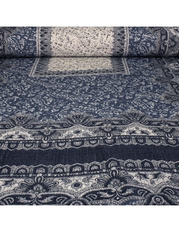 Tissu d'habillement viscose bleu/