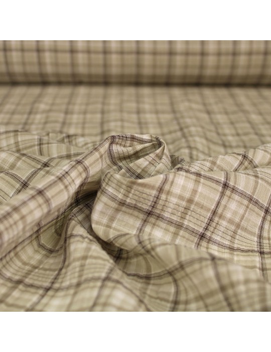 Tissu coton/élasthanne tissé teint beige