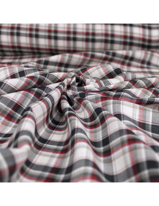 Tissu teint coton à carreaux rouge