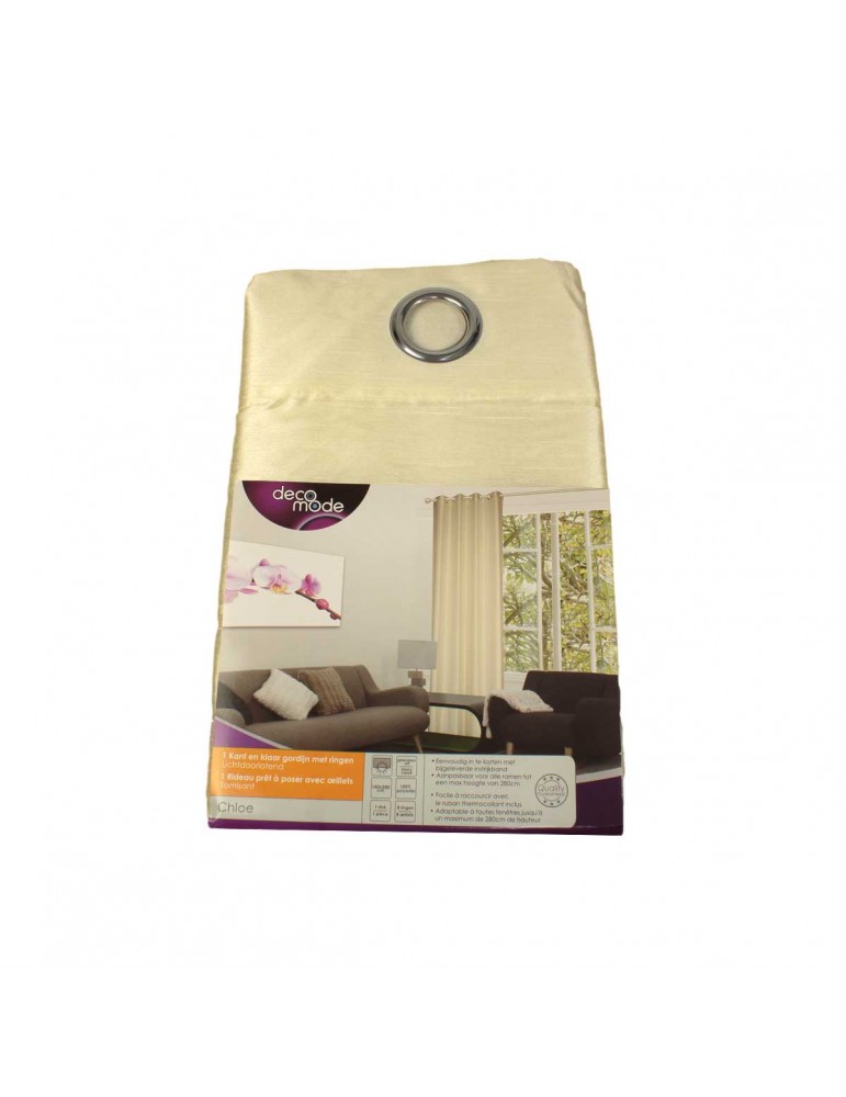 Rideau pap 8 œillets chloé 140 x 280 cm blanc cassé Rideau pap 8 œillets chloé 140 x 280 cm blanc cassé