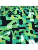 Coupon viscose/élasthanne imprimé lettres 290 CM vert