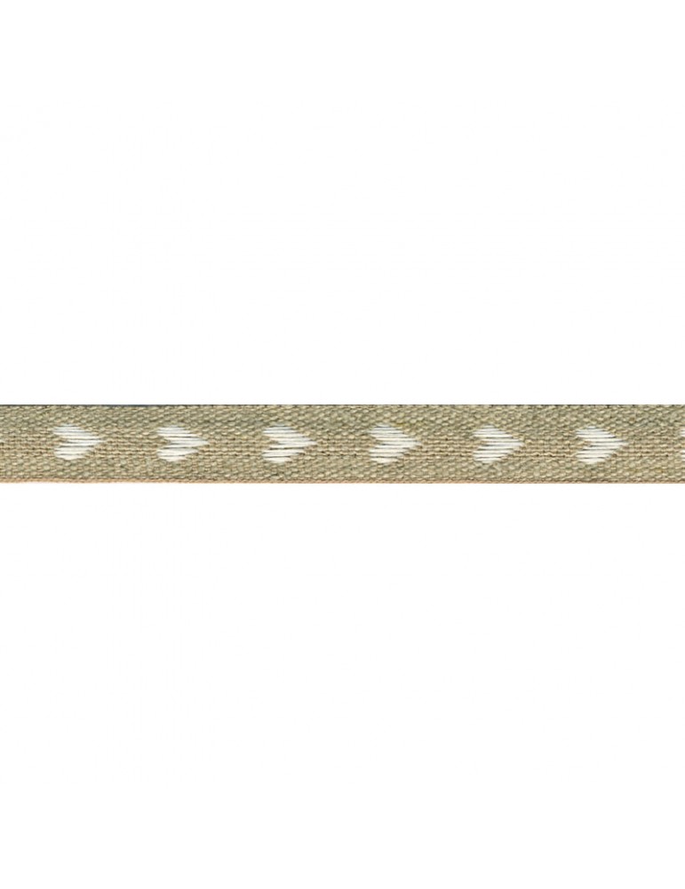 Galon lin coeurs 11 mm beige