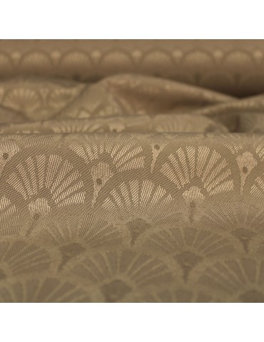 Tissu d'ameublement Jacquard éventails taupe