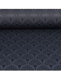 Tissu d'ameublement Jacquard éventails bleu