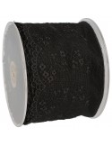 Dentelle brodée sur tulle 85 mm noir