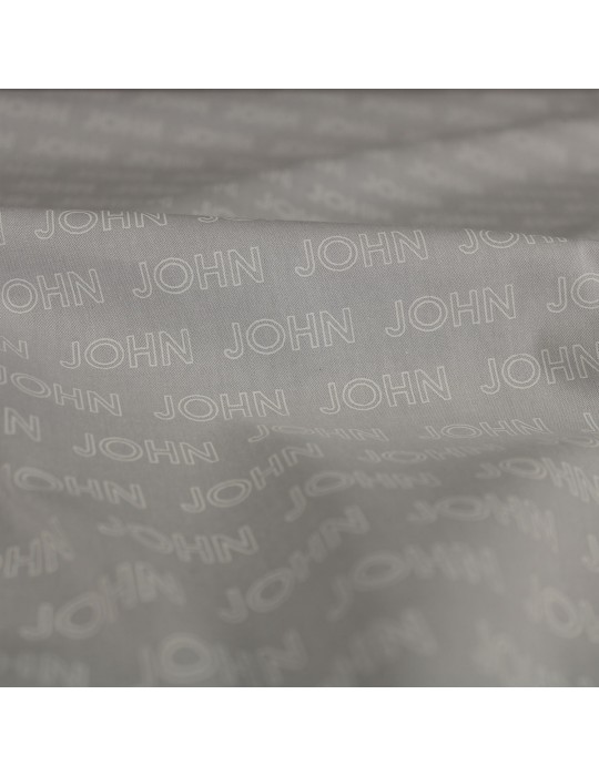 Tissu cretonne imprimé gris