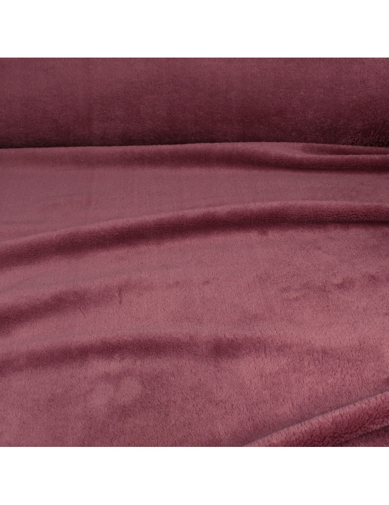 Tissu micro polaire uni 100% polyester rose