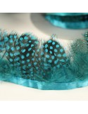 Franges plumes perdrix 55 mm bleu Franges plumes perdrix 55 mm bleu