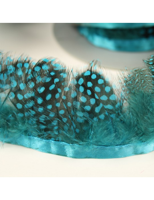 Franges plumes perdrix 55 mm bleu