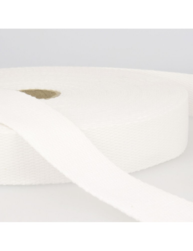 Sangle coton 30 mm blanc Sangle coton 30 mm blanc