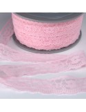 Dentelle rachel 25 mm rose