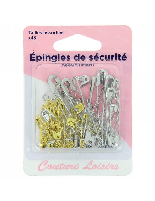 Épingles de Sécurité nickel et laiton x48