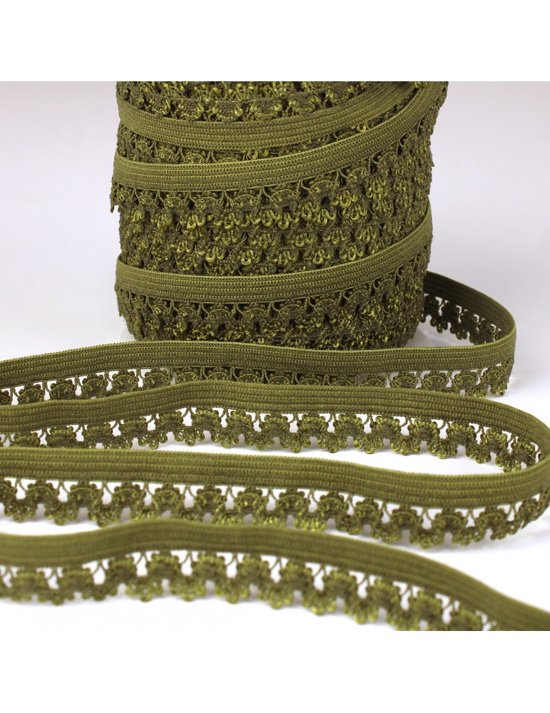 Elastique dentelle pour lingerie 12 mm vert Elastique dentelle pour lingerie 12 mm vert