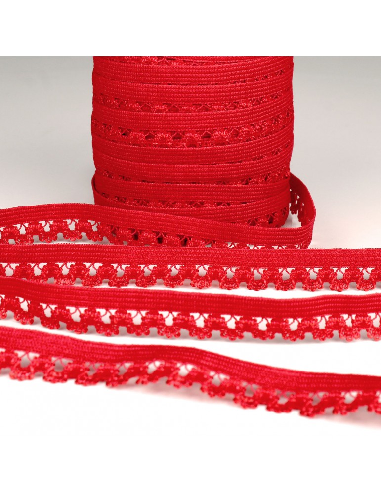 Elastique dentelle pour lingerie 12 mm rouge
