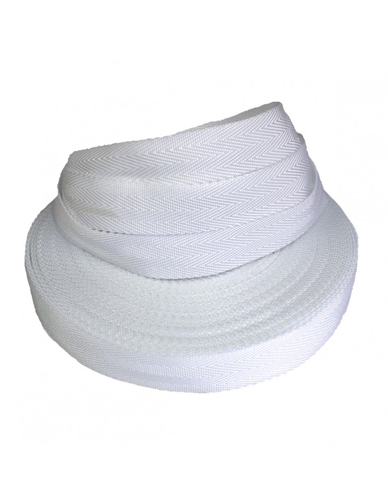 Sangle 100 % polypropylène 25 mm blanc