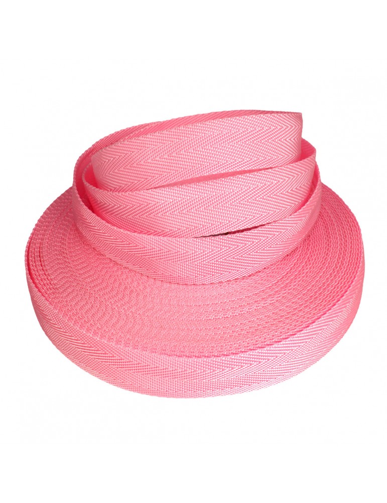 Sangle 100 % polypropylène 25 mm rose Sangle 100 % polypropylène 25 mm rose