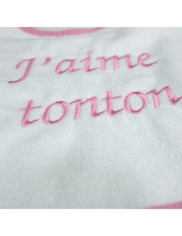 Bavoir brodé enfant "j'aime tonton" doré