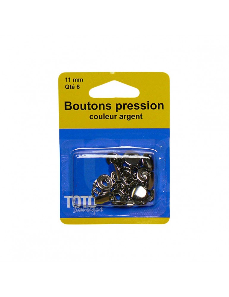 Boutons pression argent 11 mm Boutons pression argent 11 mm