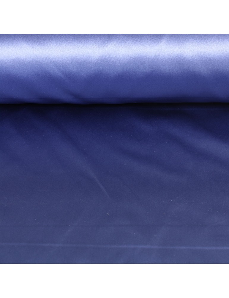 Tissu ameublement satin uni bleu